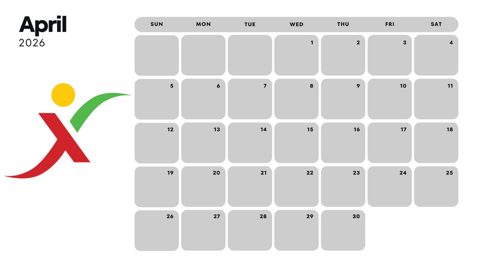 April 2026 Calendar